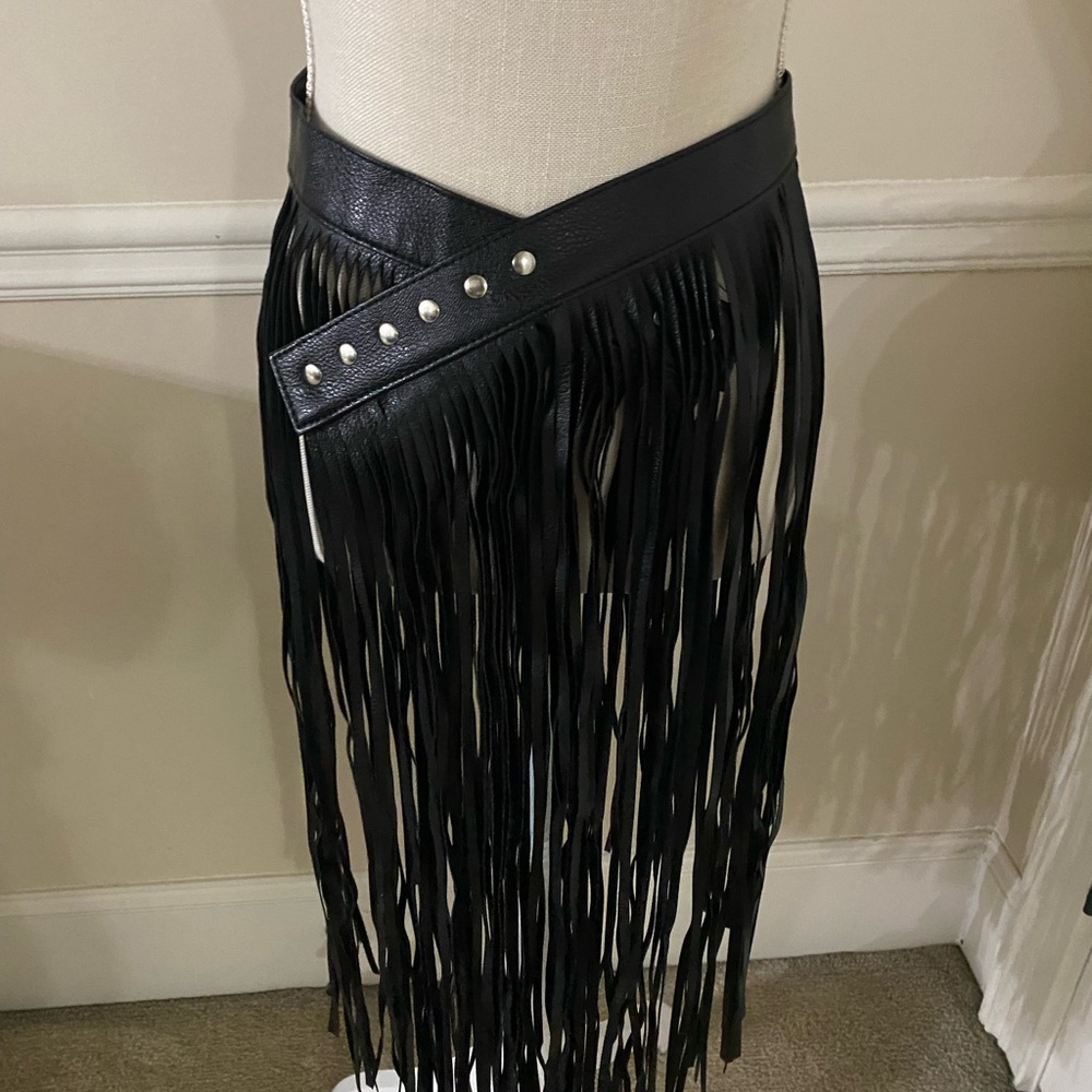 Black vintage punk tassel belt (gypsy tassel) size M adjustable waist.  NEW